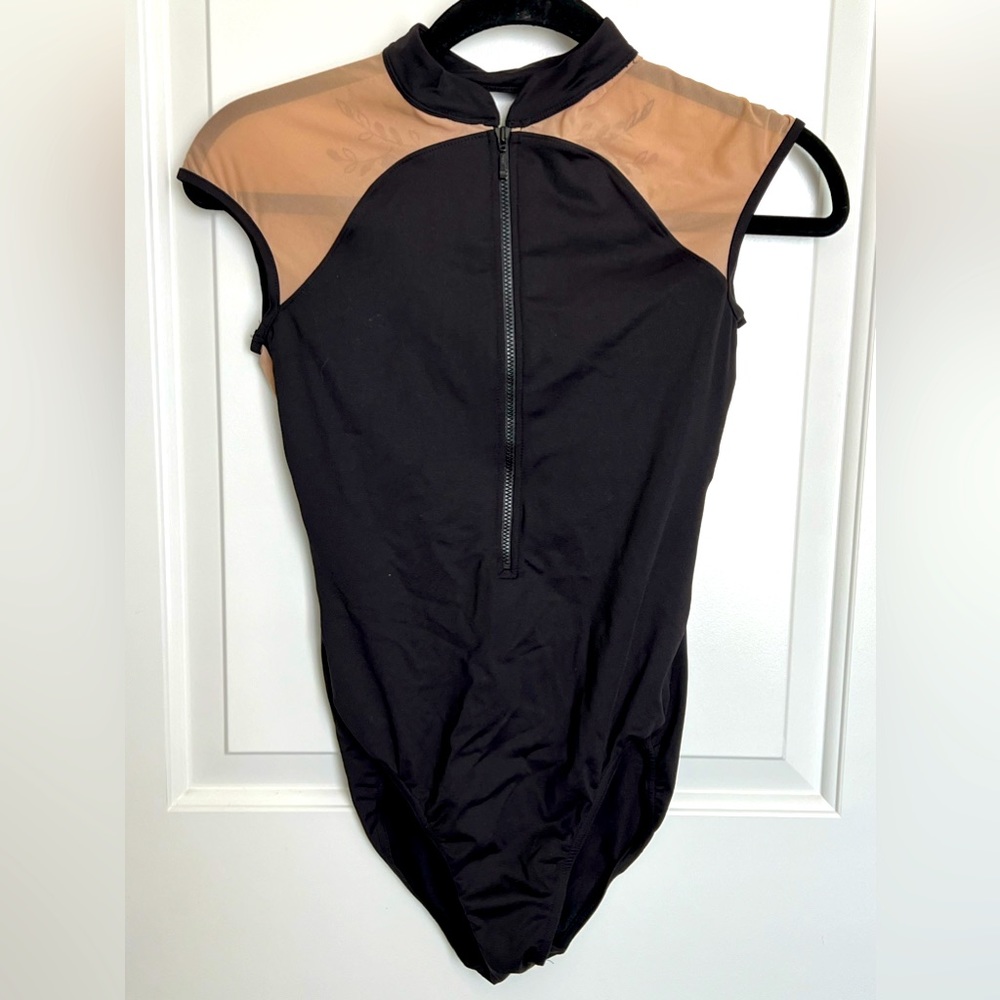 Mirella Mesh Embroidery Leotard